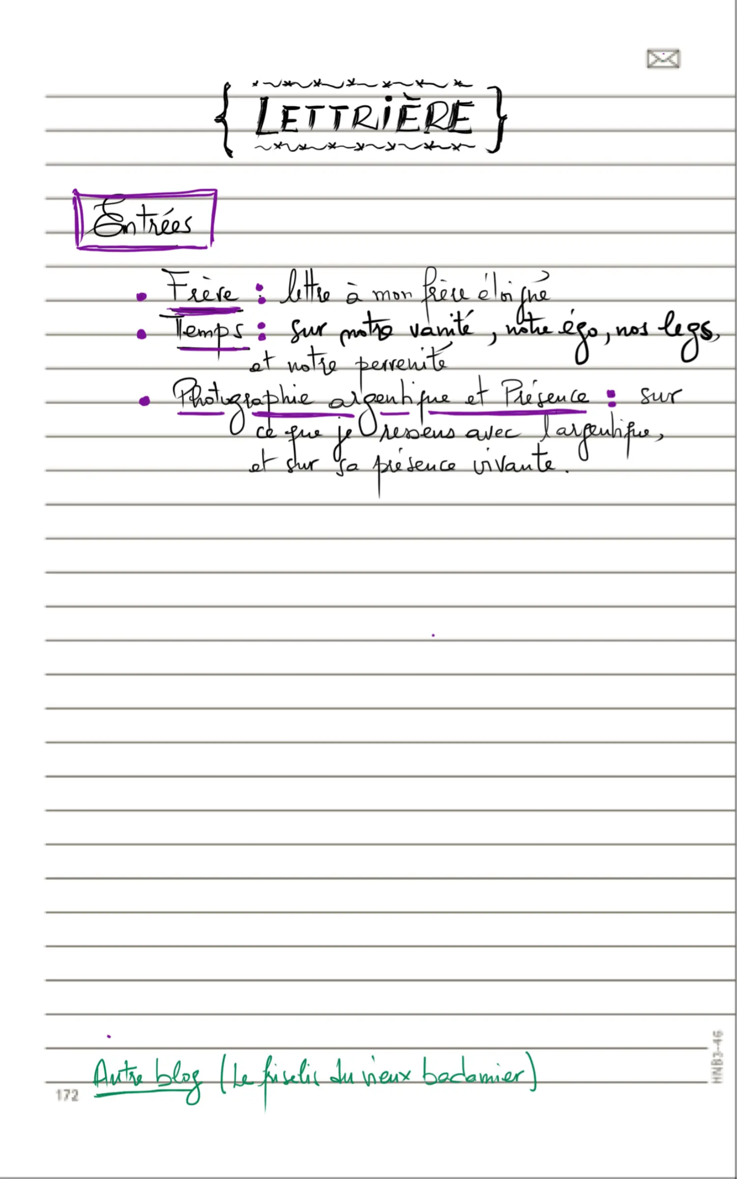 Home, handwritten page 1